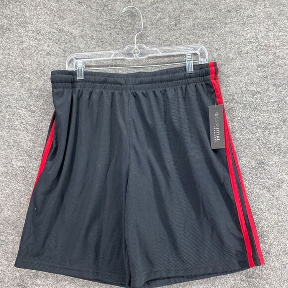 New Essential Elements Activewear Shorts Men L Large Black High Rise Pull On - Picture 3 of 11